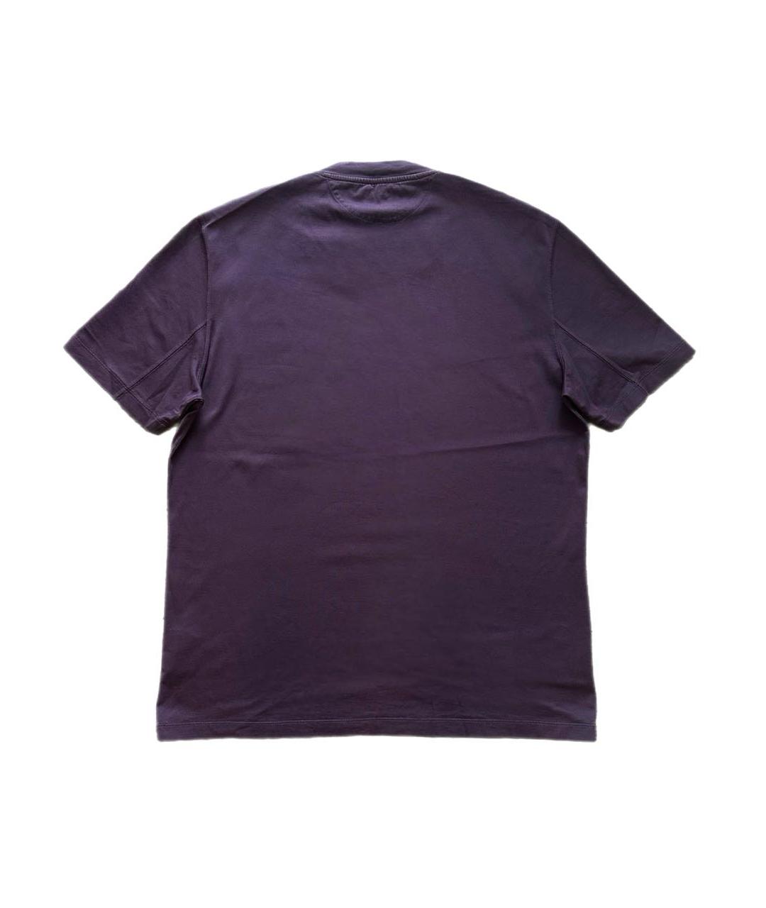 BRUNELLO CUCINELLI Фиолетовая хлопковая футболка, фото 2