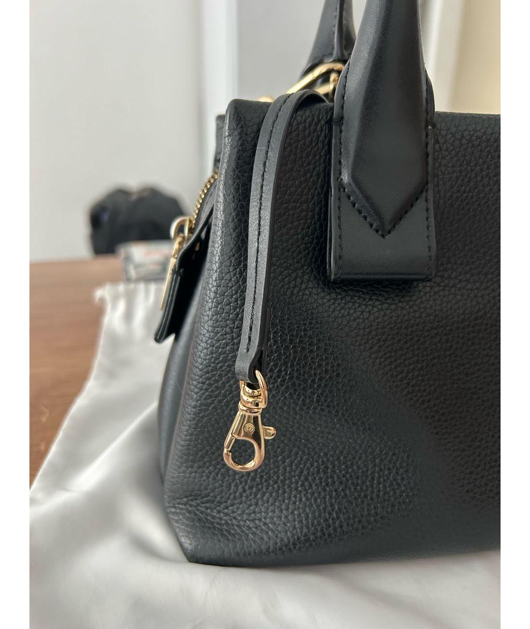 MICHAEL KORS Черная кожаная сумка тоут, фото 6
