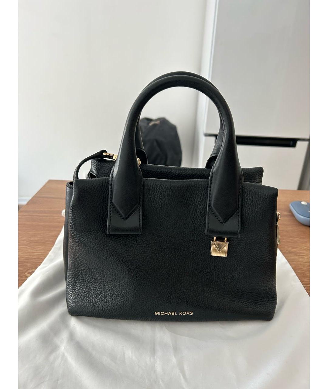 MICHAEL KORS Черная кожаная сумка тоут, фото 9