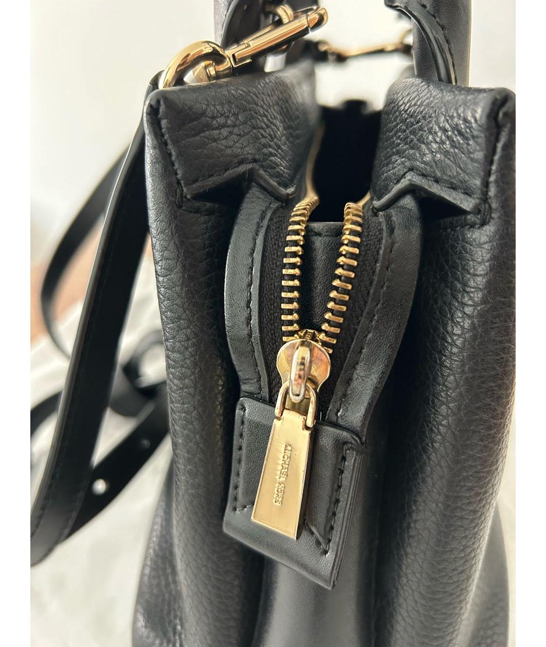 MICHAEL KORS Черная кожаная сумка тоут, фото 2