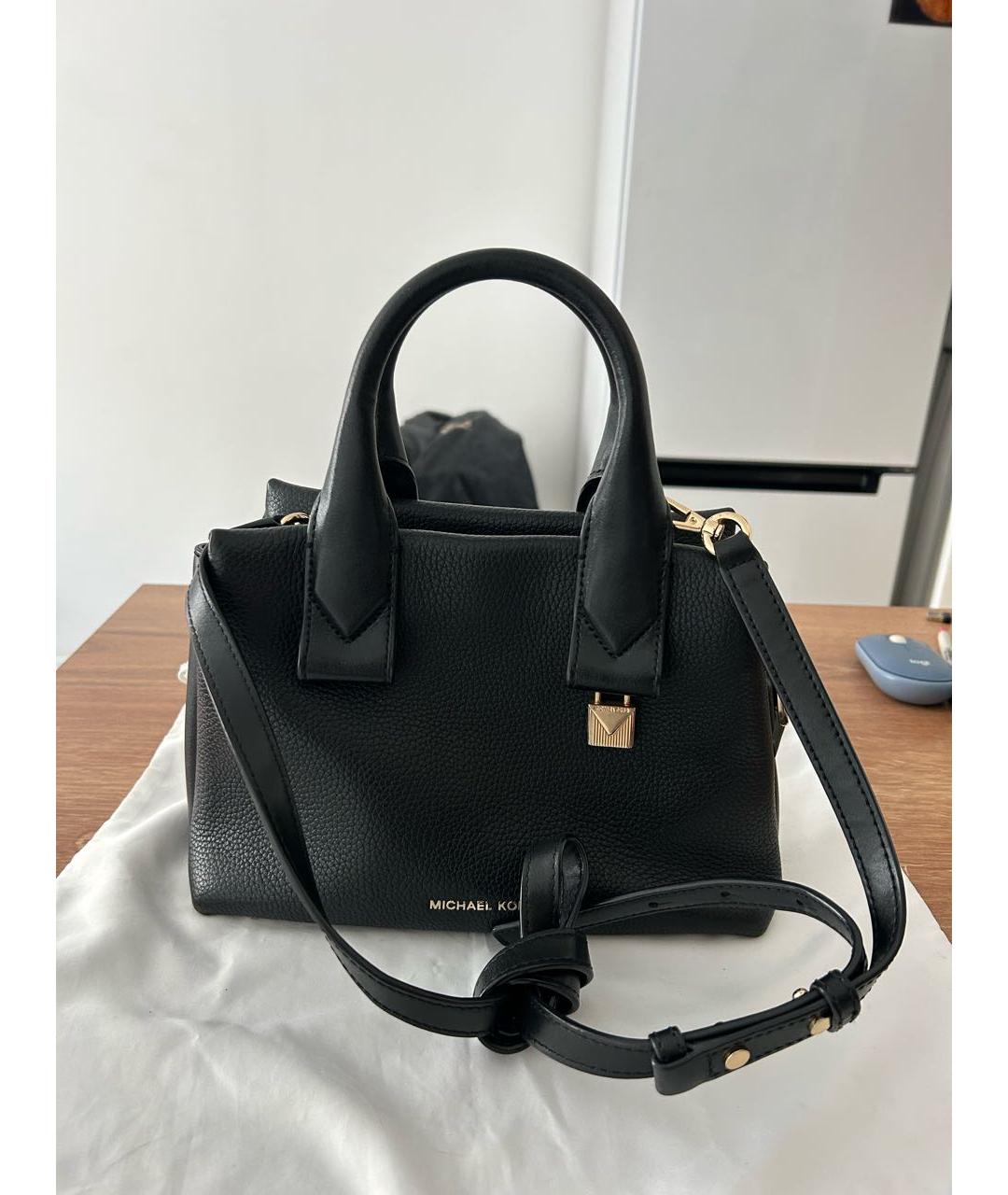 MICHAEL KORS Черная кожаная сумка тоут, фото 5