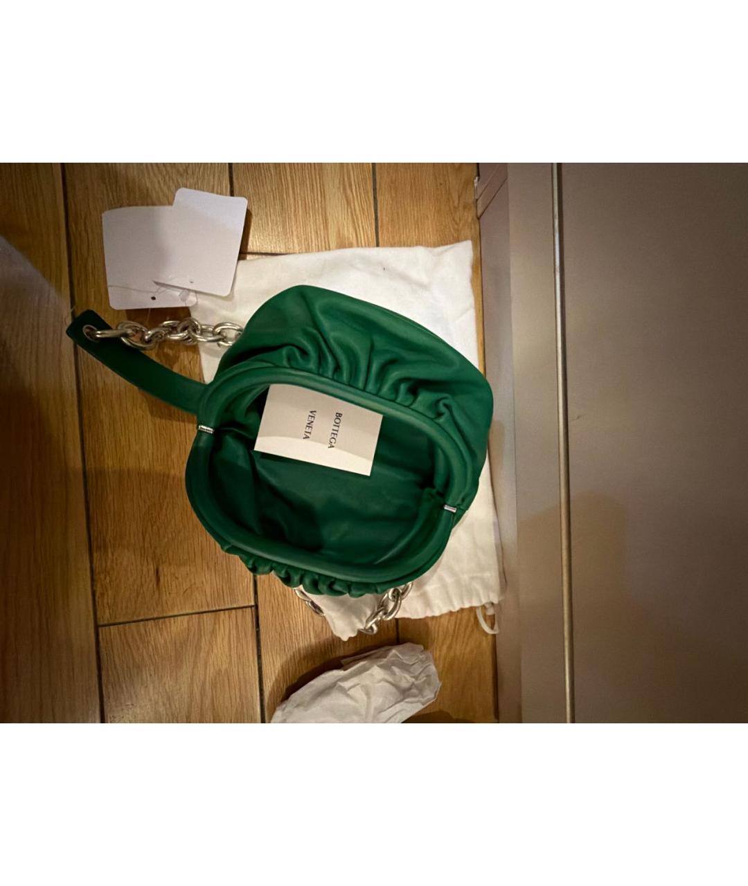 BOTTEGA VENETA Зеленая кожаная поясная сумка, фото 4