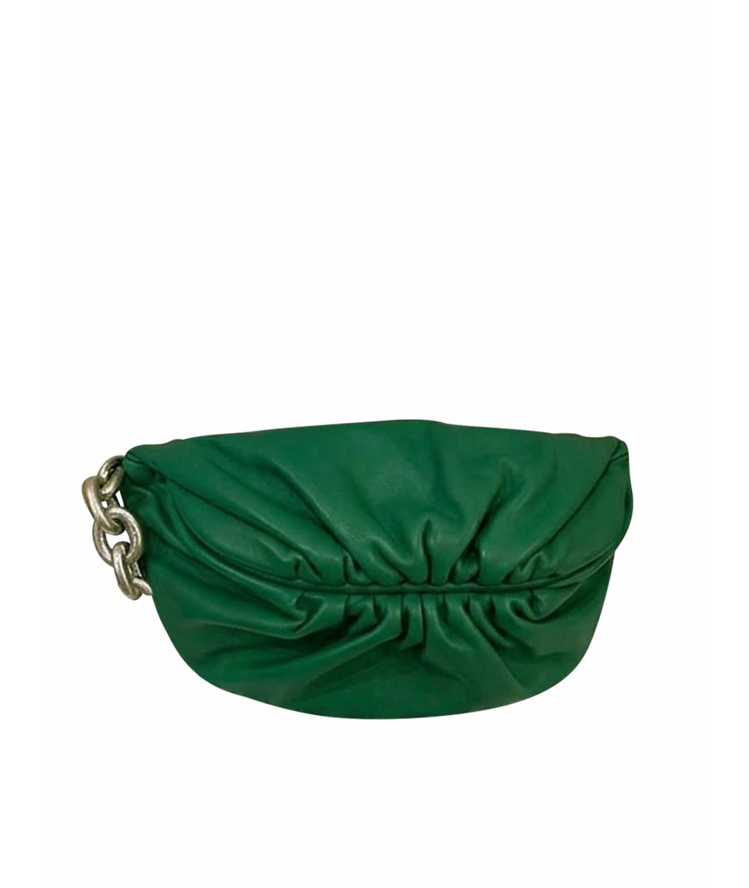 BOTTEGA VENETA Зеленая кожаная поясная сумка, фото 1