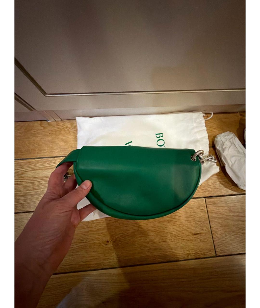 BOTTEGA VENETA Зеленая кожаная поясная сумка, фото 8