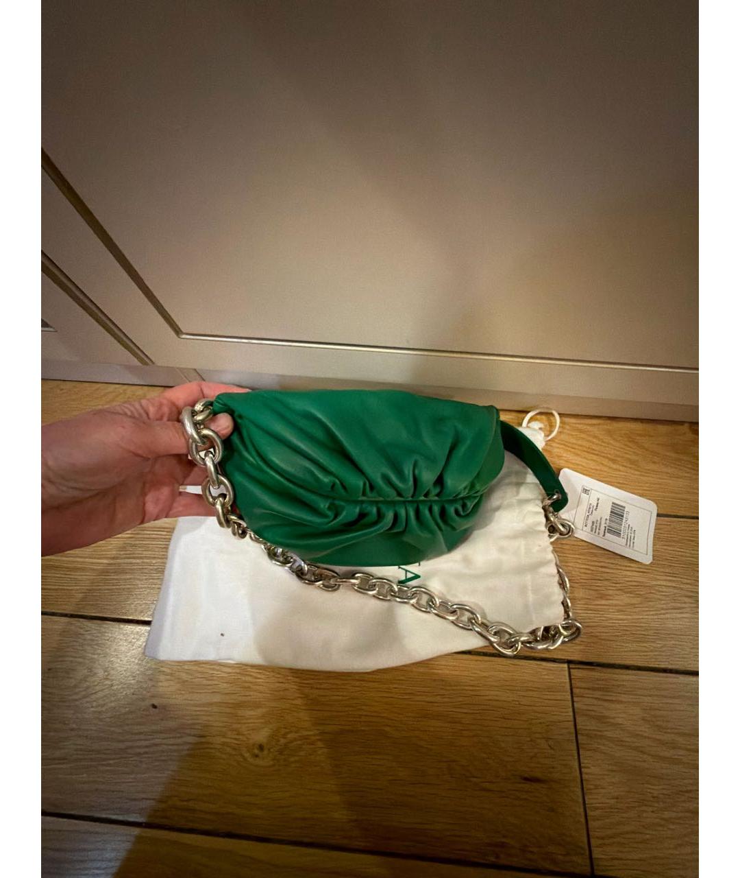 BOTTEGA VENETA Зеленая кожаная поясная сумка, фото 9
