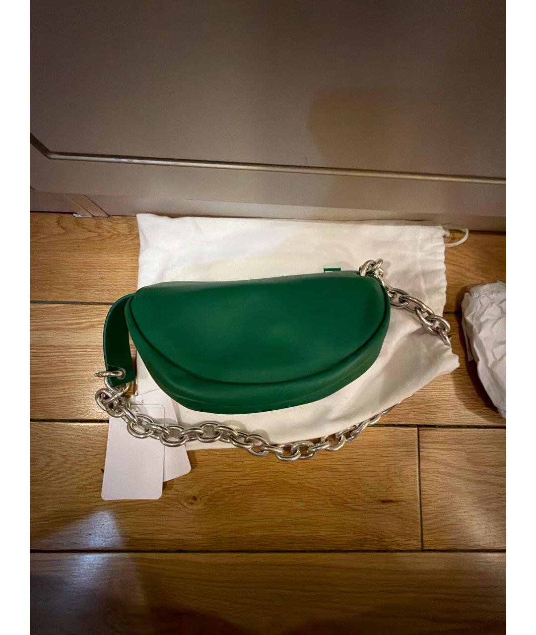 BOTTEGA VENETA Зеленая кожаная поясная сумка, фото 7