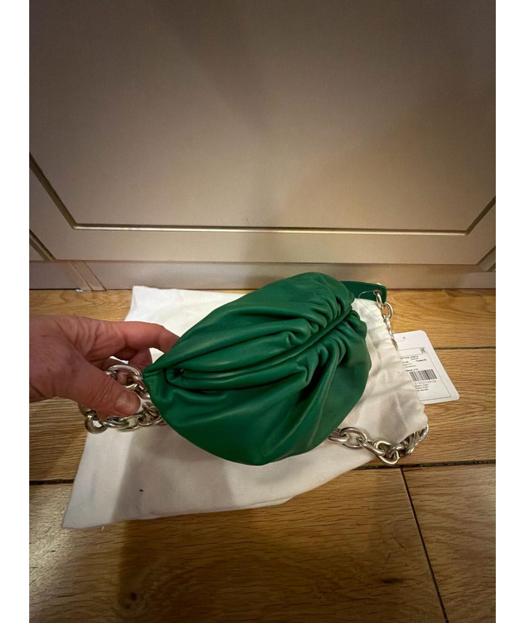 BOTTEGA VENETA Зеленая кожаная поясная сумка, фото 2