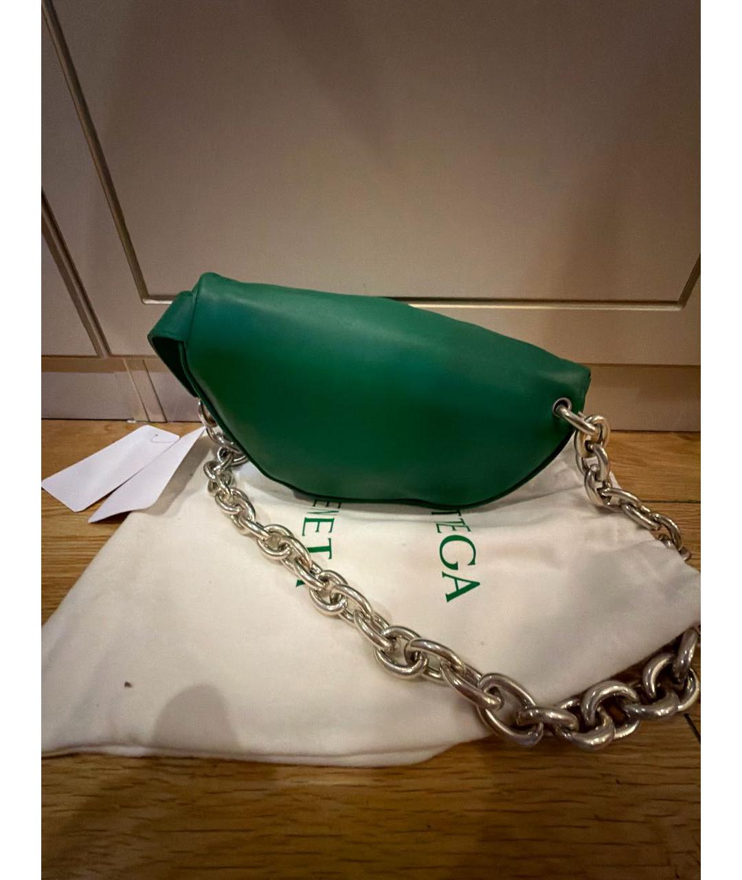 BOTTEGA VENETA Зеленая кожаная поясная сумка, фото 3
