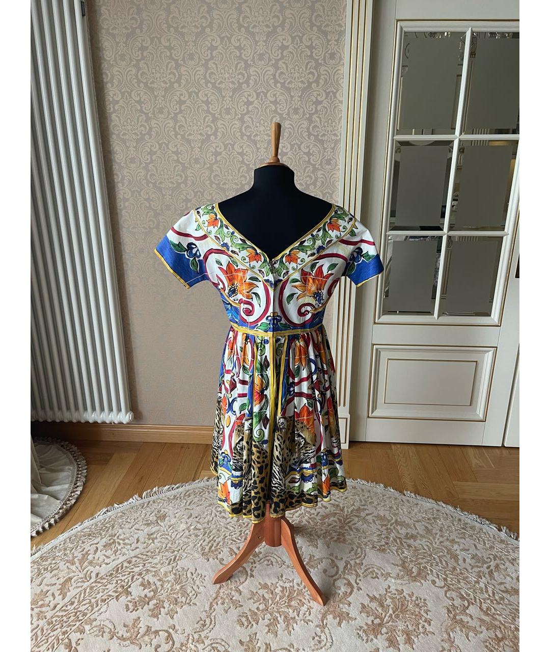 DOLCE&GABBANA Мульти хлопковое повседневное платье, фото 2