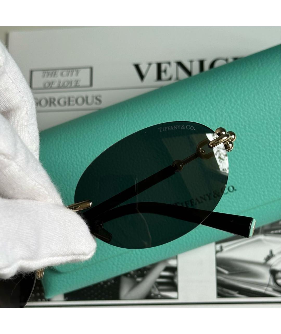 TIFFANY&CO Черные металлические солнцезащитные очки, фото 3