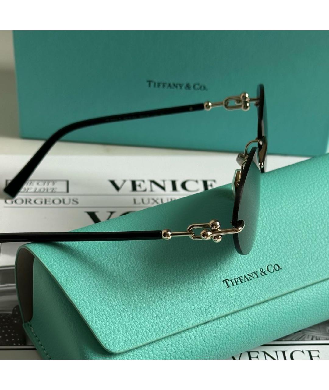 TIFFANY&CO Черные металлические солнцезащитные очки, фото 5