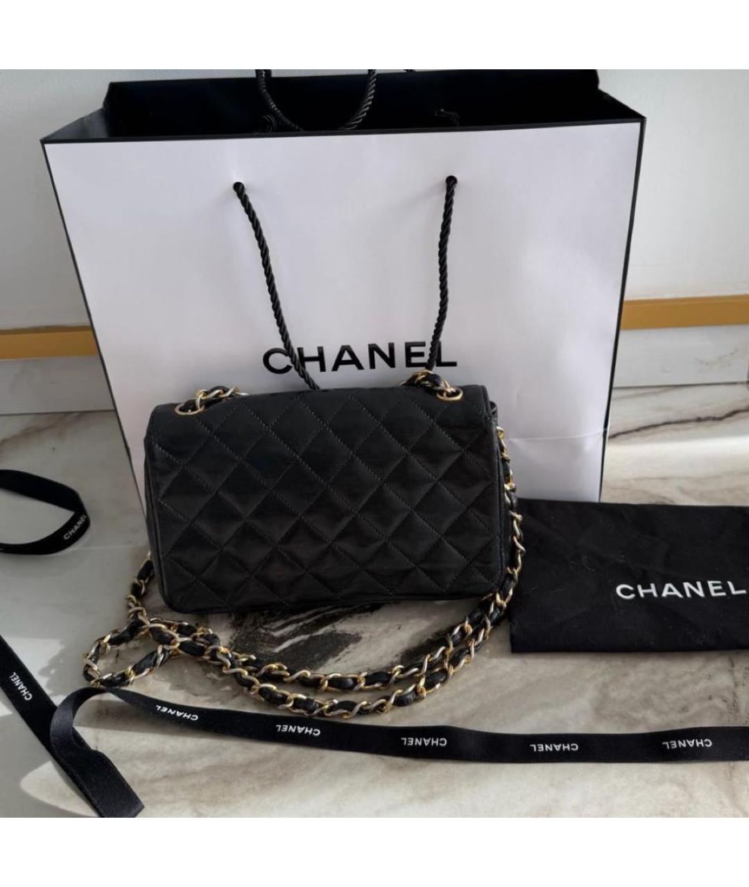 CHANEL Черная кожаная сумка через плечо, фото 4