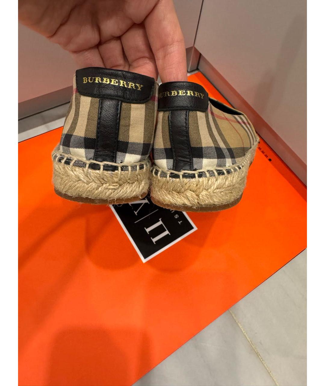 BURBERRY Горчичные текстильные эспадрильи, фото 5