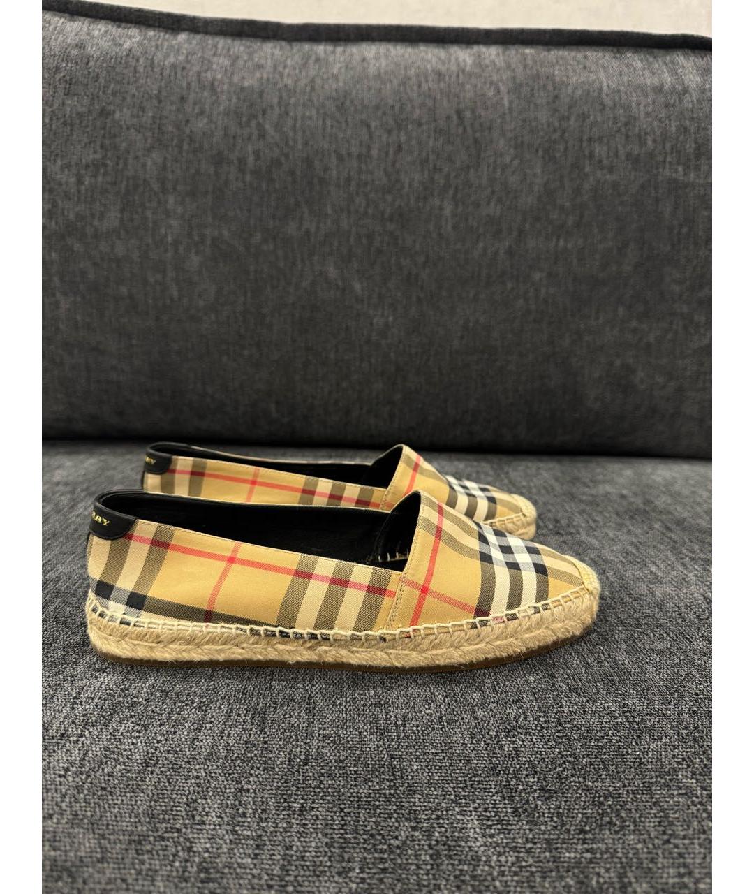 BURBERRY Горчичные текстильные эспадрильи, фото 9