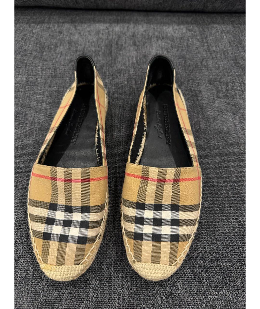 BURBERRY Горчичные текстильные эспадрильи, фото 2
