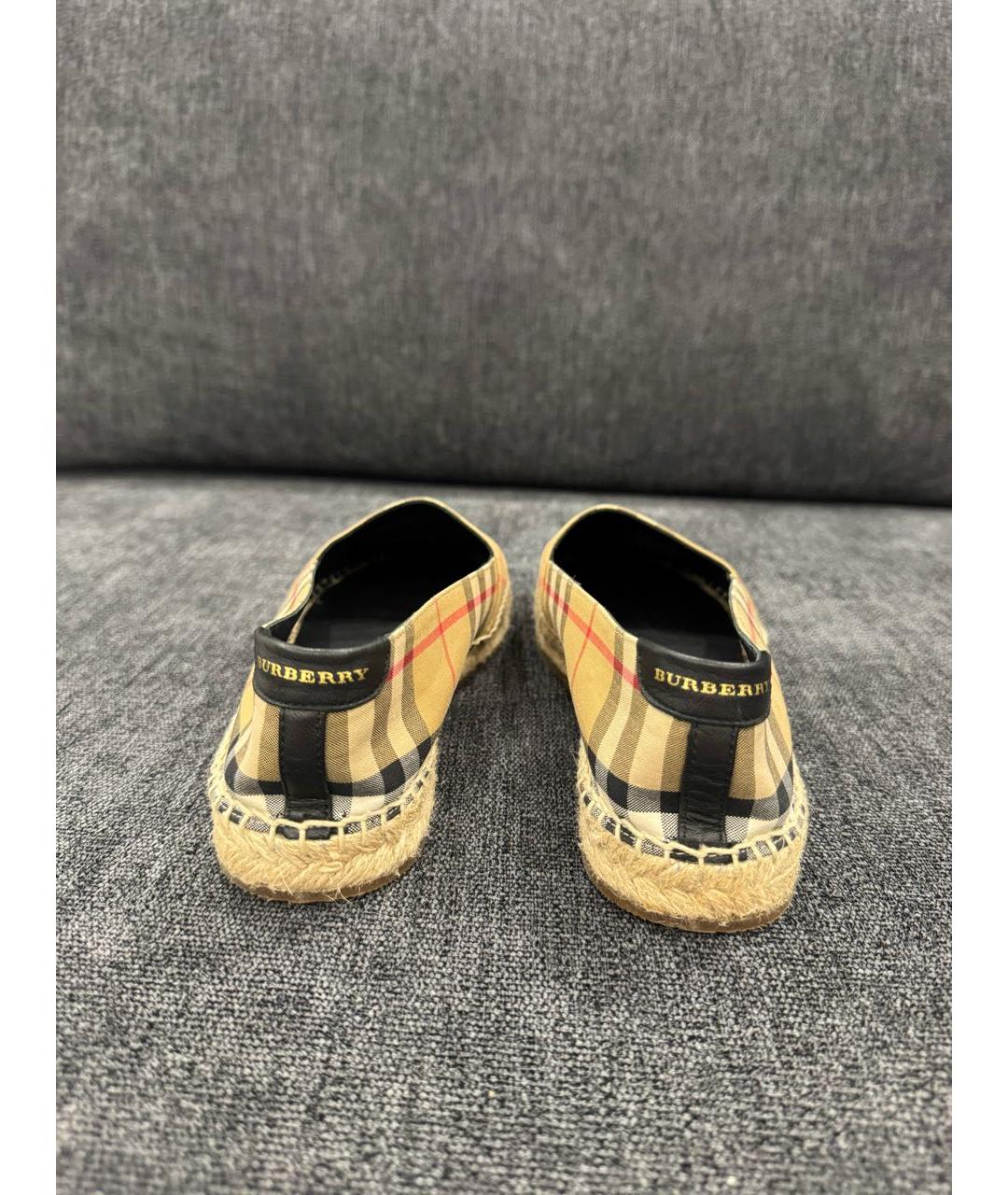 BURBERRY Горчичные текстильные эспадрильи, фото 4
