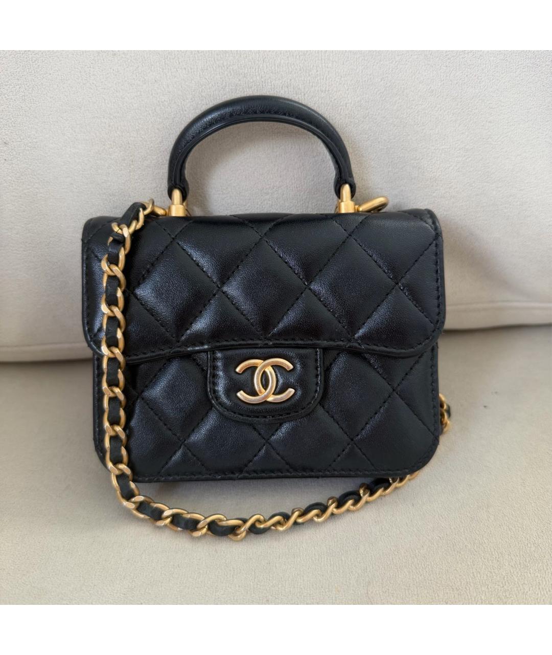 CHANEL Черная кожаная сумка через плечо, фото 2