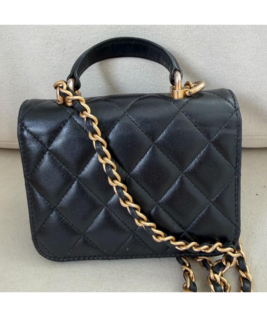 CHANEL Черная кожаная сумка через плечо, фото 4