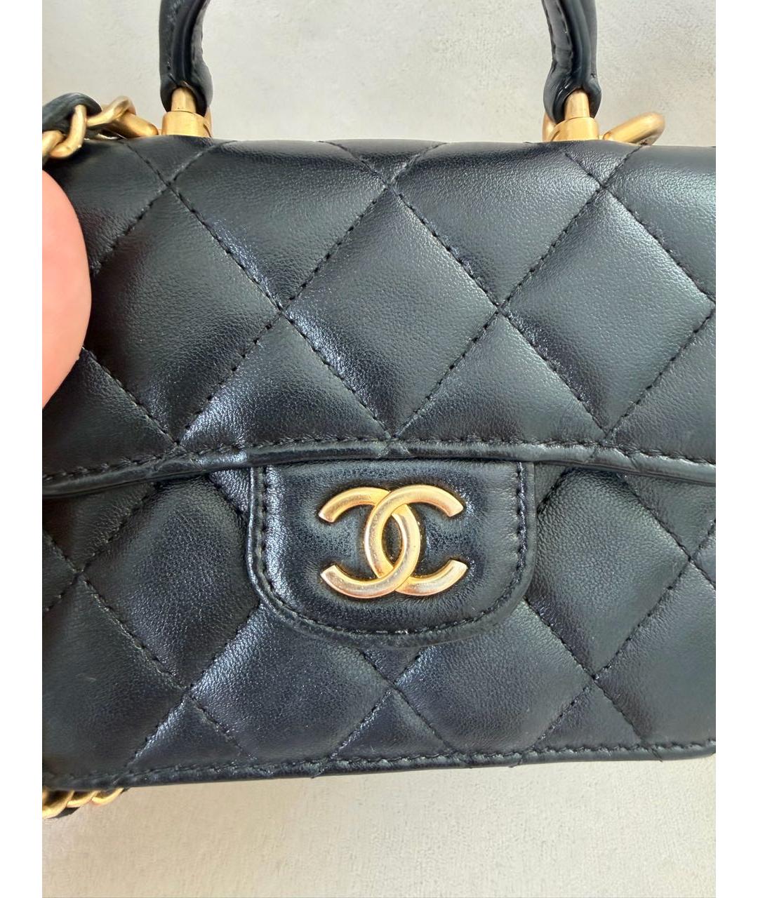 CHANEL Черная кожаная сумка через плечо, фото 3