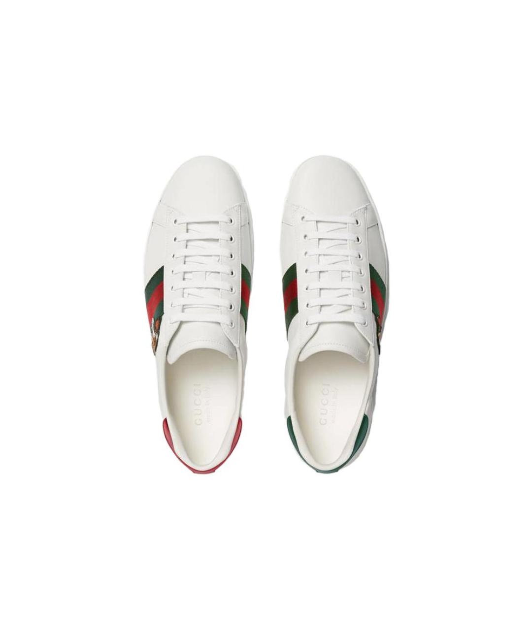 GUCCI Белые кожаные низкие кроссовки / кеды, фото 3