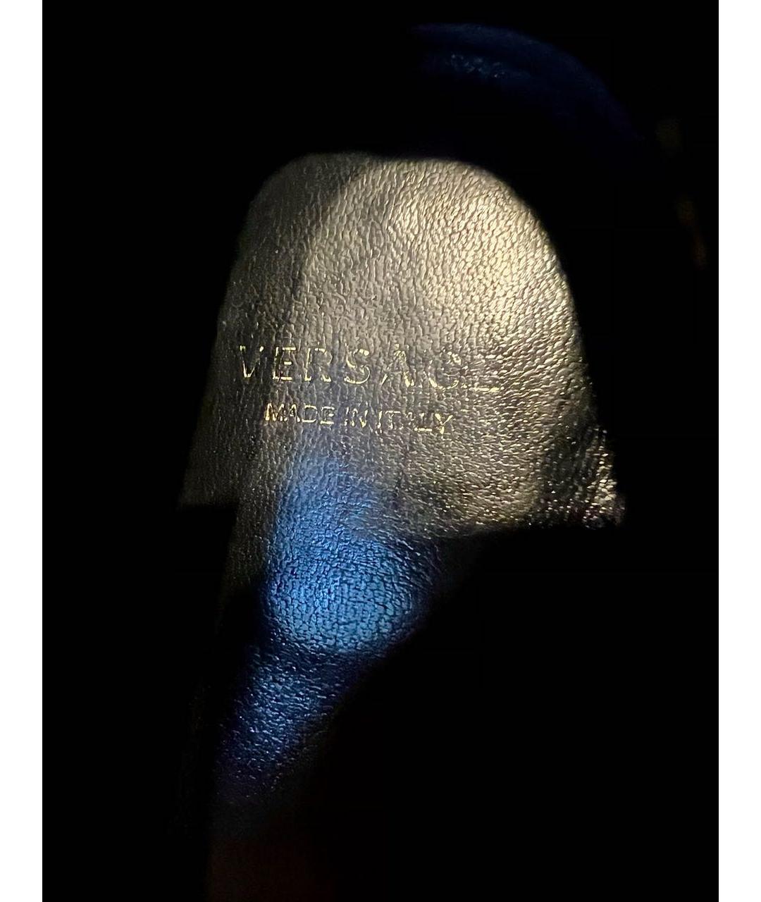 VERSACE Черные кожаные балетки, фото 8
