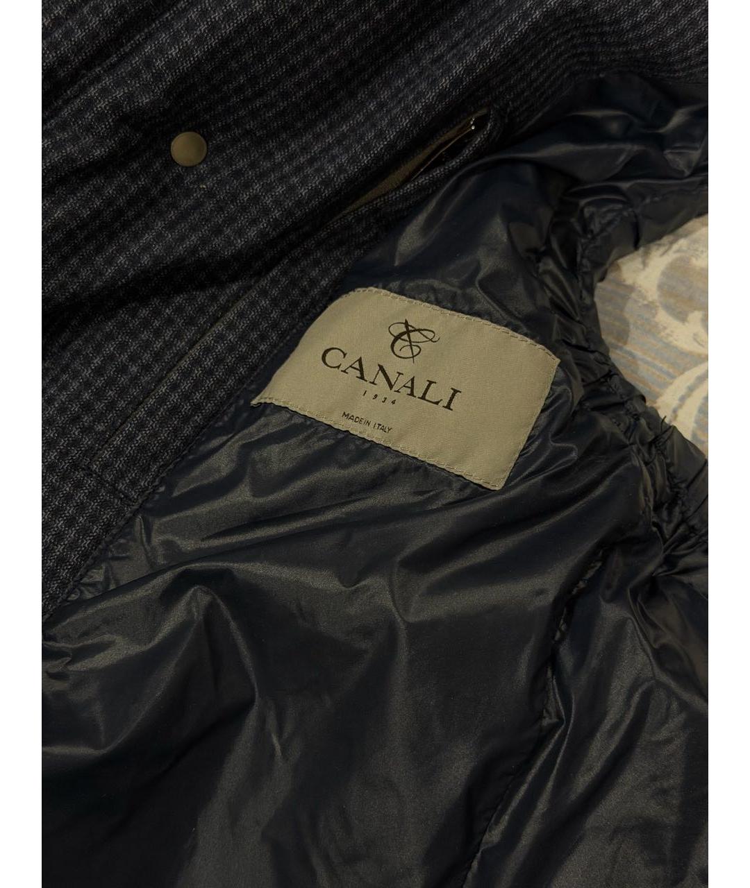 CANALI Темно-синий шерстяной жилет, фото 4