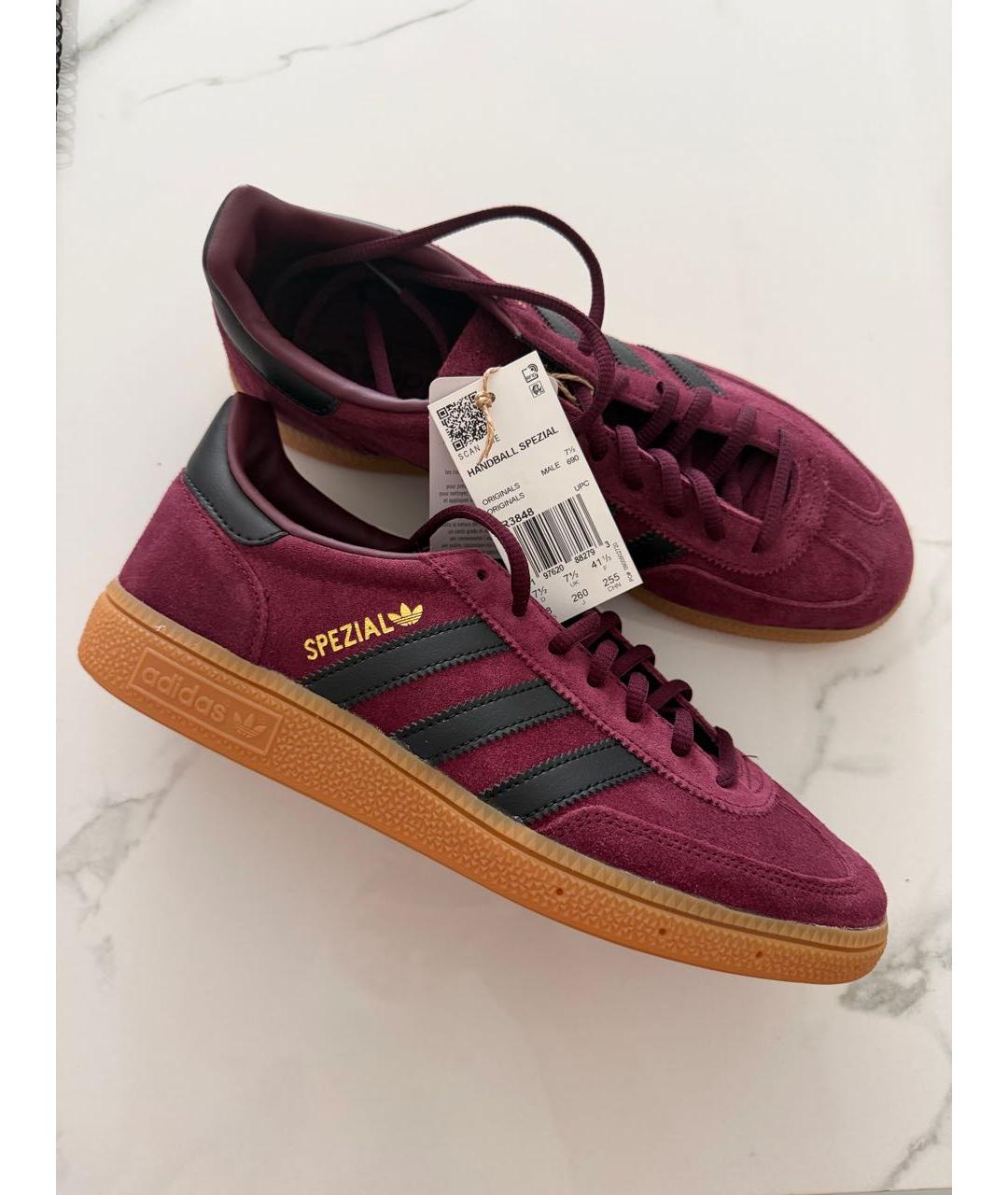 ADIDAS Бордовые замшевые кеды, фото 2
