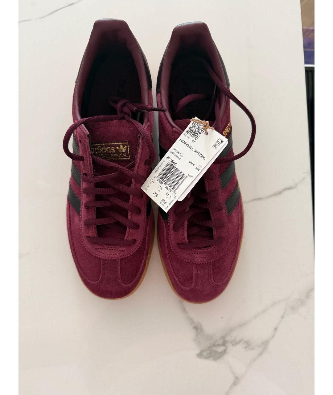 ADIDAS Бордовые замшевые кеды, фото 3