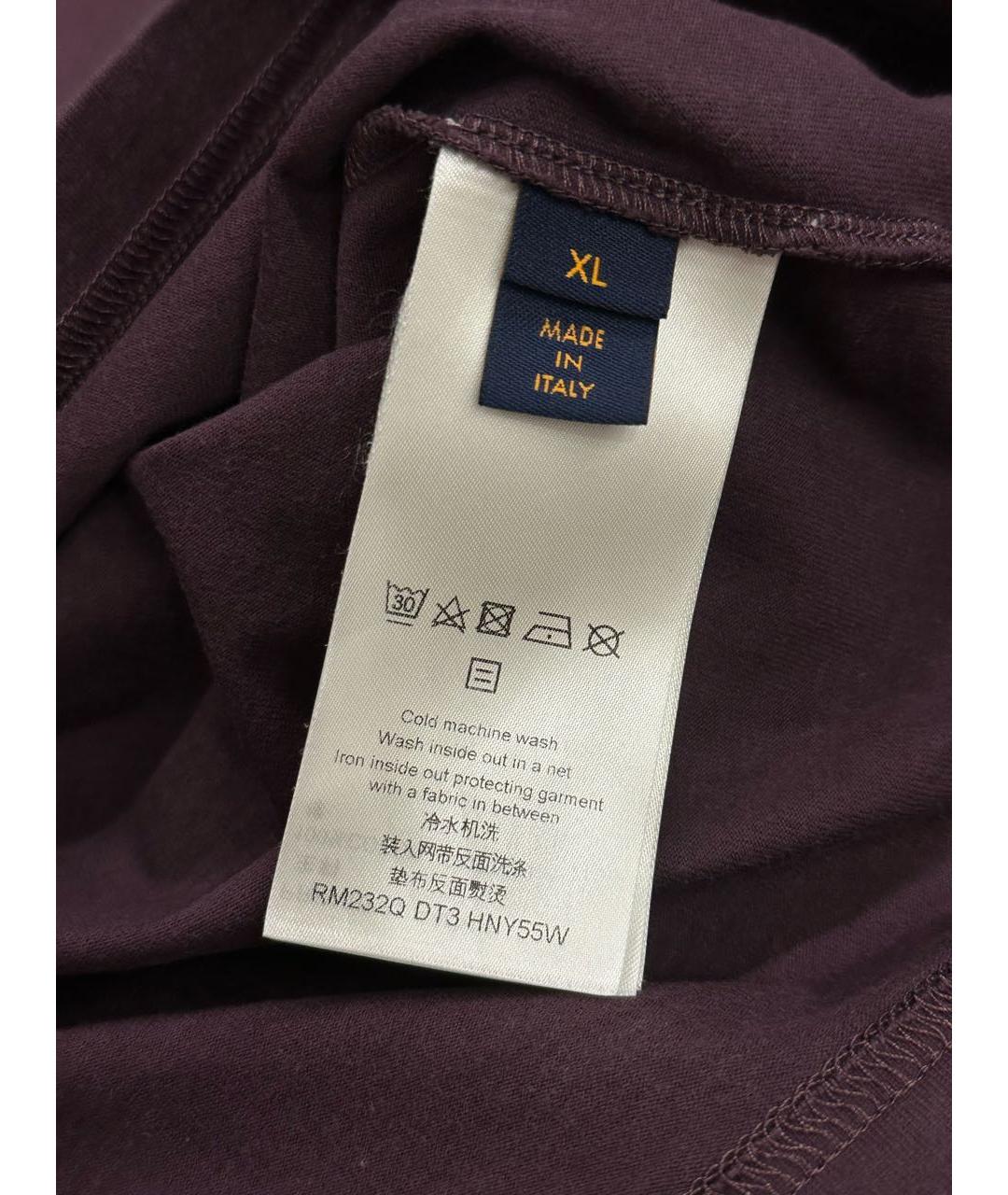 LOUIS VUITTON Фиолетовая хлопковая футболка, фото 6