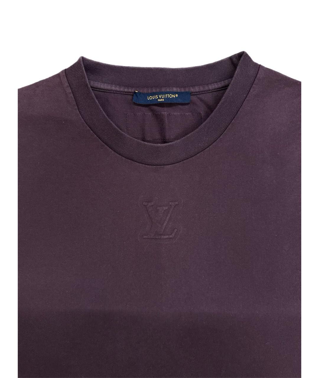 LOUIS VUITTON Фиолетовая хлопковая футболка, фото 4