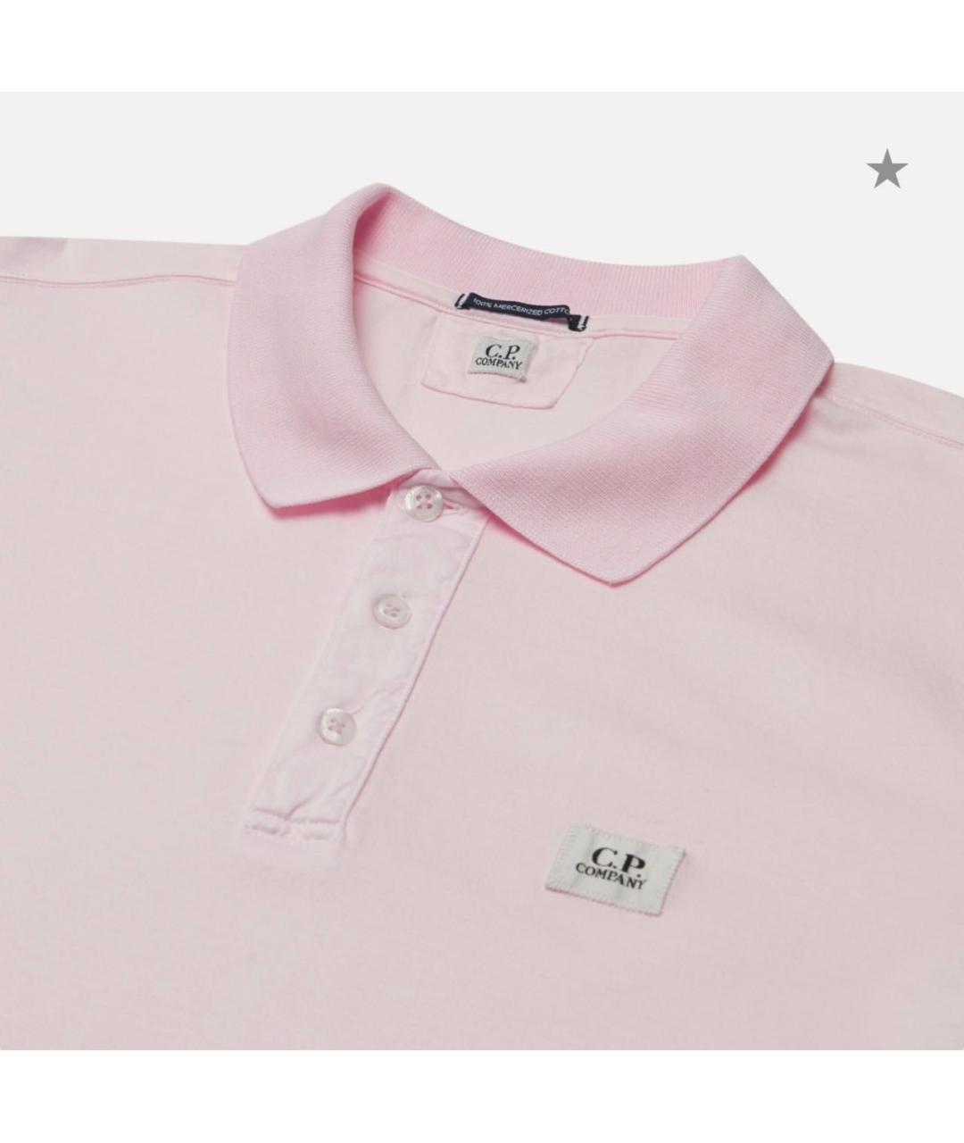 CP COMPANY Коралловое хлопковое поло с коротким рукавом, фото 2