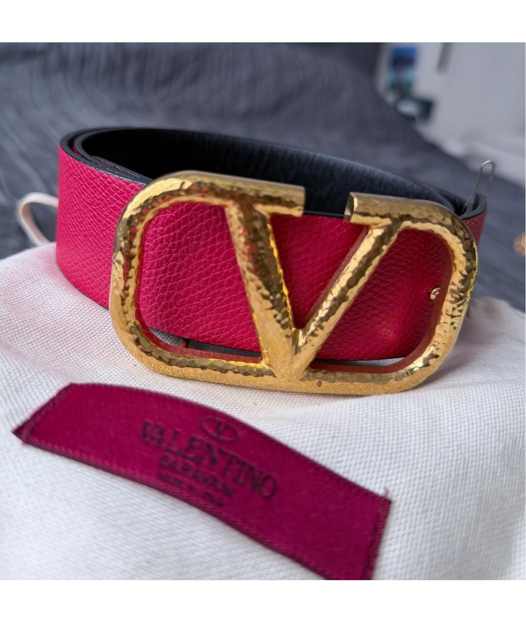 VALENTINO Черный кожаный ремень, фото 4