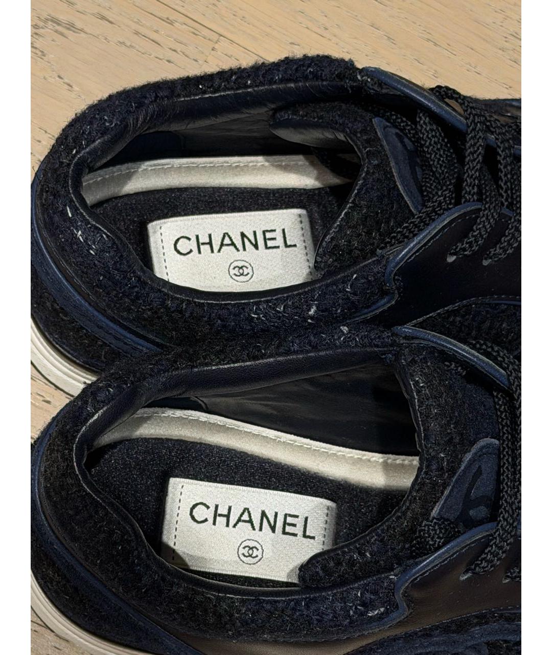 CHANEL Темно-синие замшевые кроссовки, фото 6