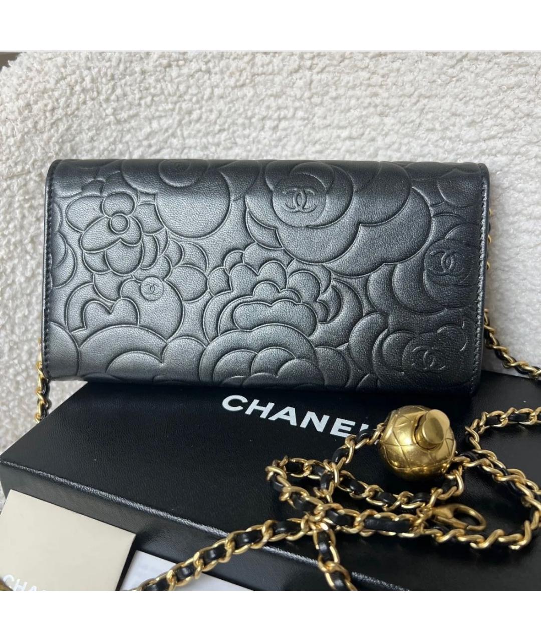 CHANEL Черная кожаная сумка через плечо, фото 3