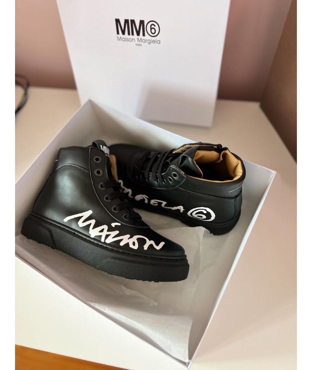 MM6 MAISON MARGIELA Черные кожаные ботинки, фото 2