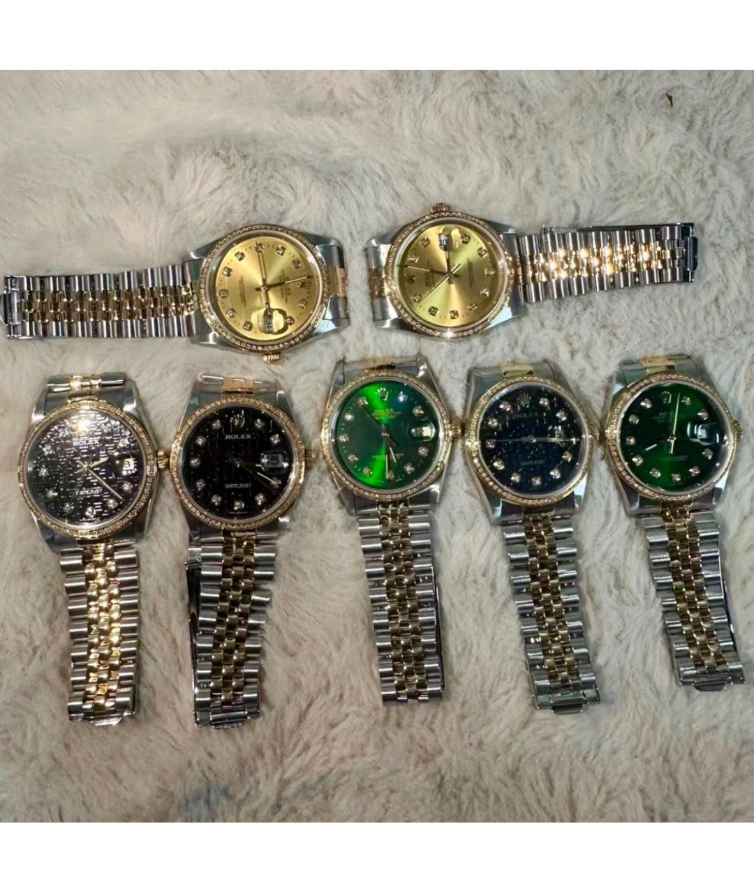 ROLEX Белые часы из желтого золота, фото 8