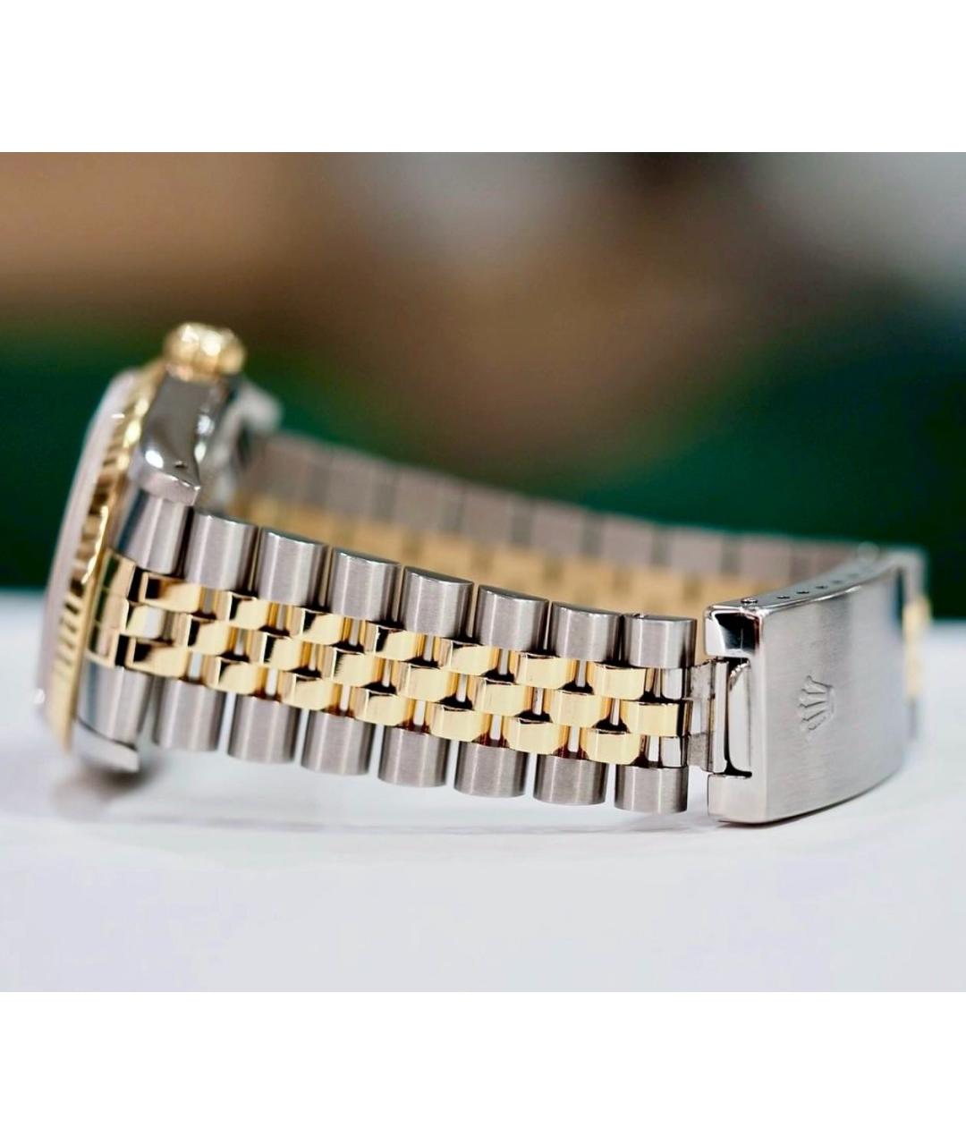 ROLEX Белые часы из желтого золота, фото 3