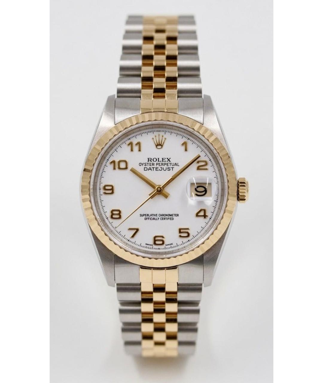 ROLEX Белые часы из желтого золота, фото 9