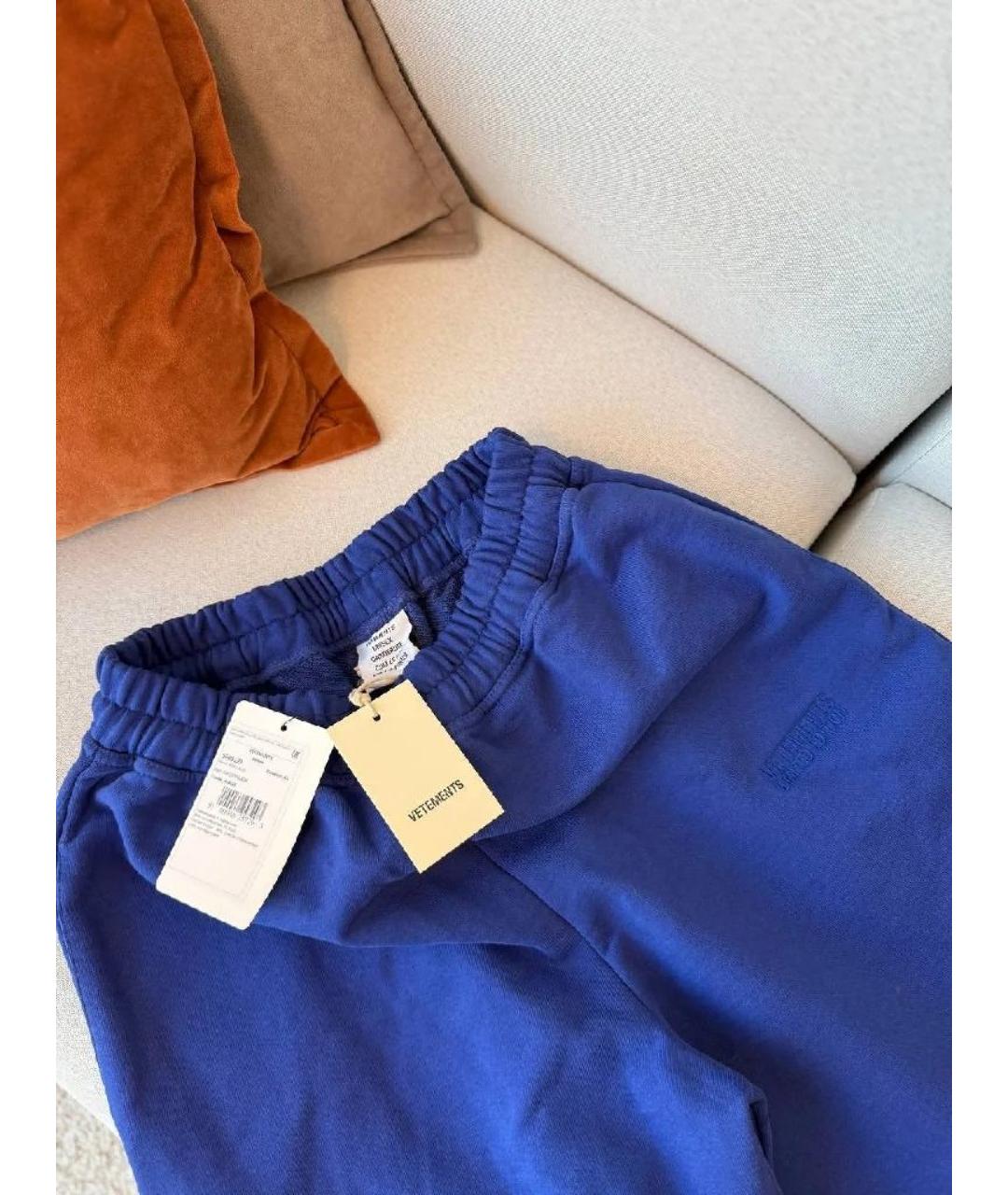 VETEMENTS Синие хлопковые повседневные брюки, фото 8