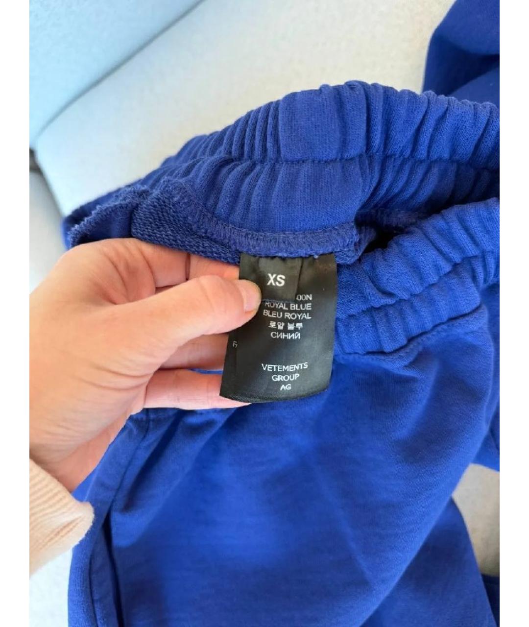 VETEMENTS Синие хлопковые повседневные брюки, фото 4