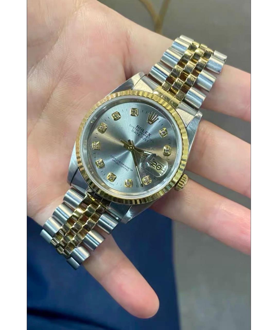 ROLEX Серебряные часы из желтого золота, фото 2