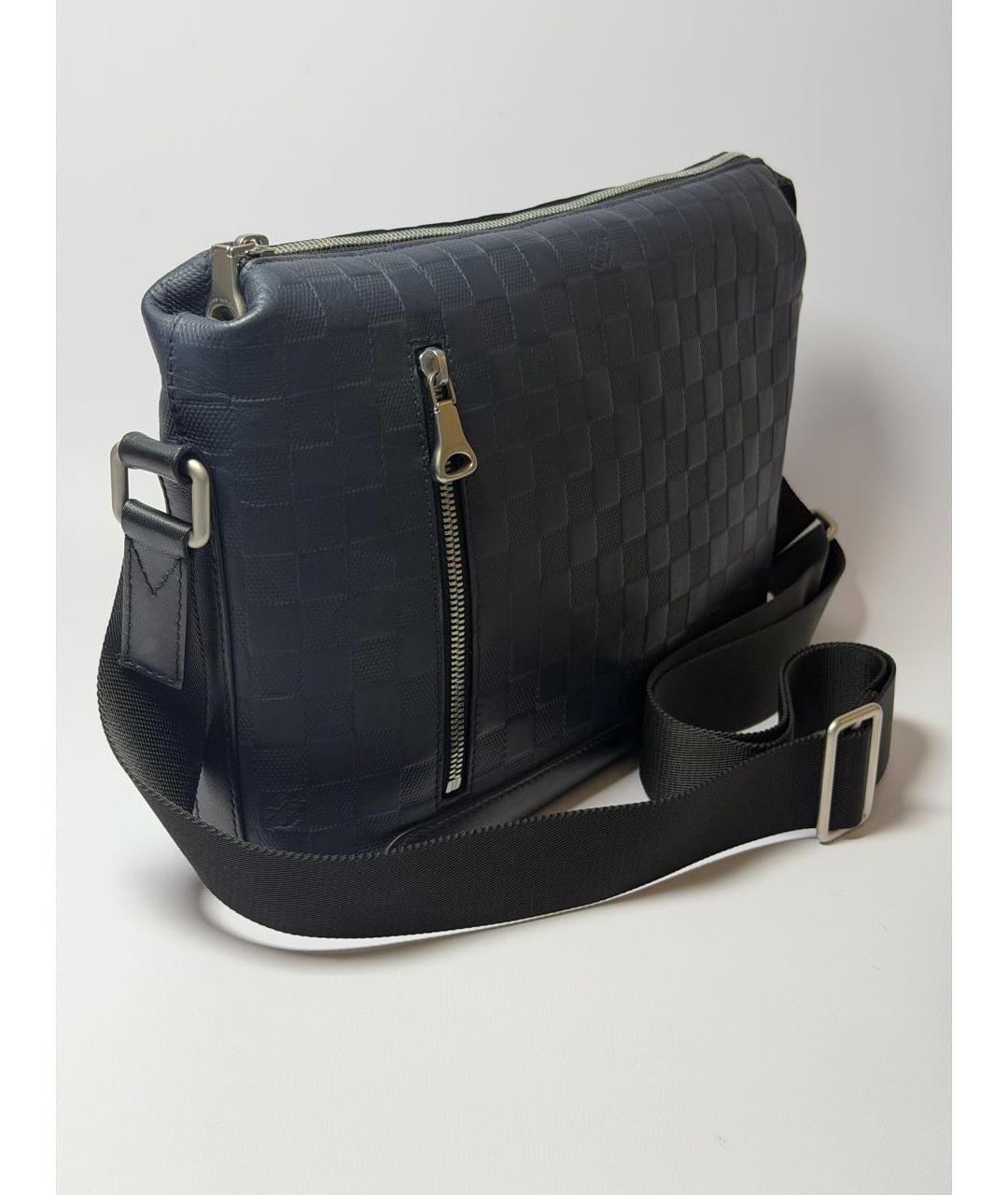 LOUIS VUITTON Темно-синяя кожаная сумка на плечо, фото 2