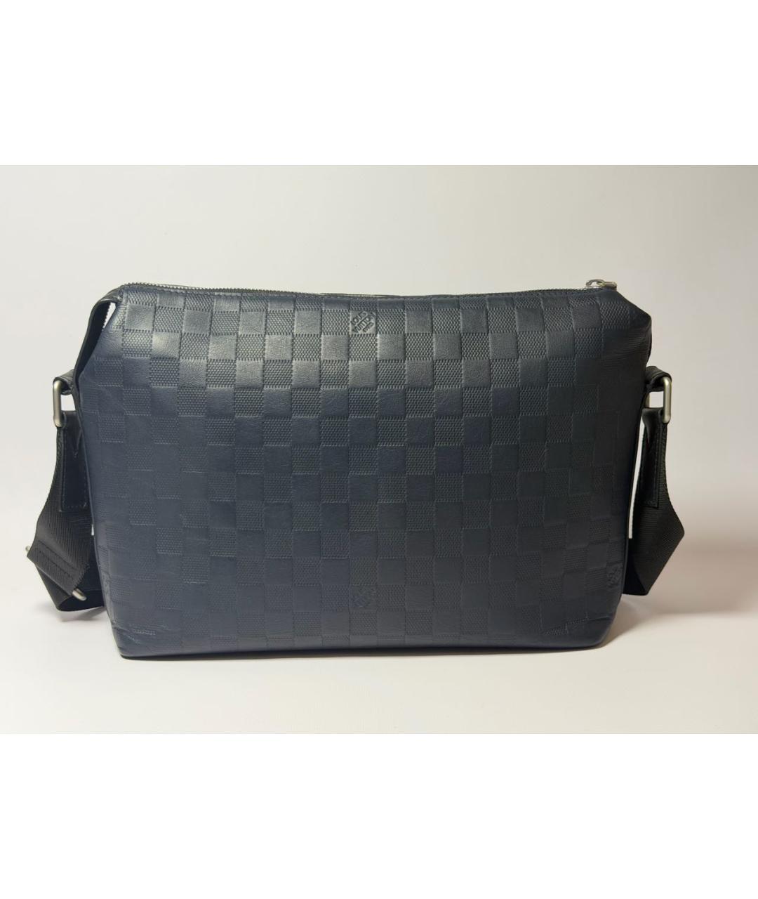 LOUIS VUITTON Темно-синяя кожаная сумка на плечо, фото 3