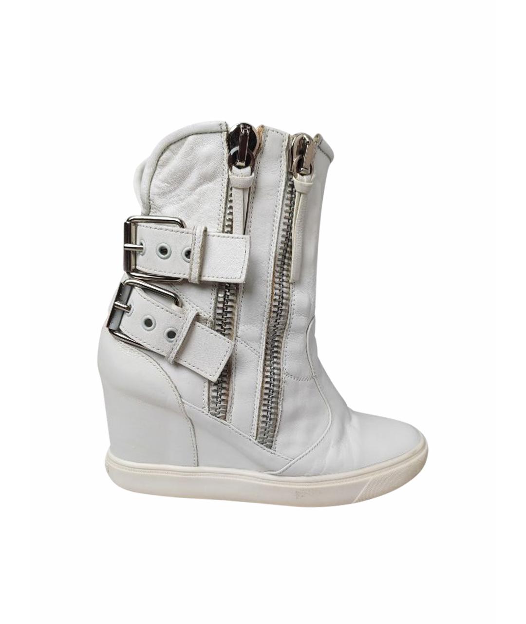 GIUSEPPE ZANOTTI DESIGN Белые кожаные ботинки, фото 1