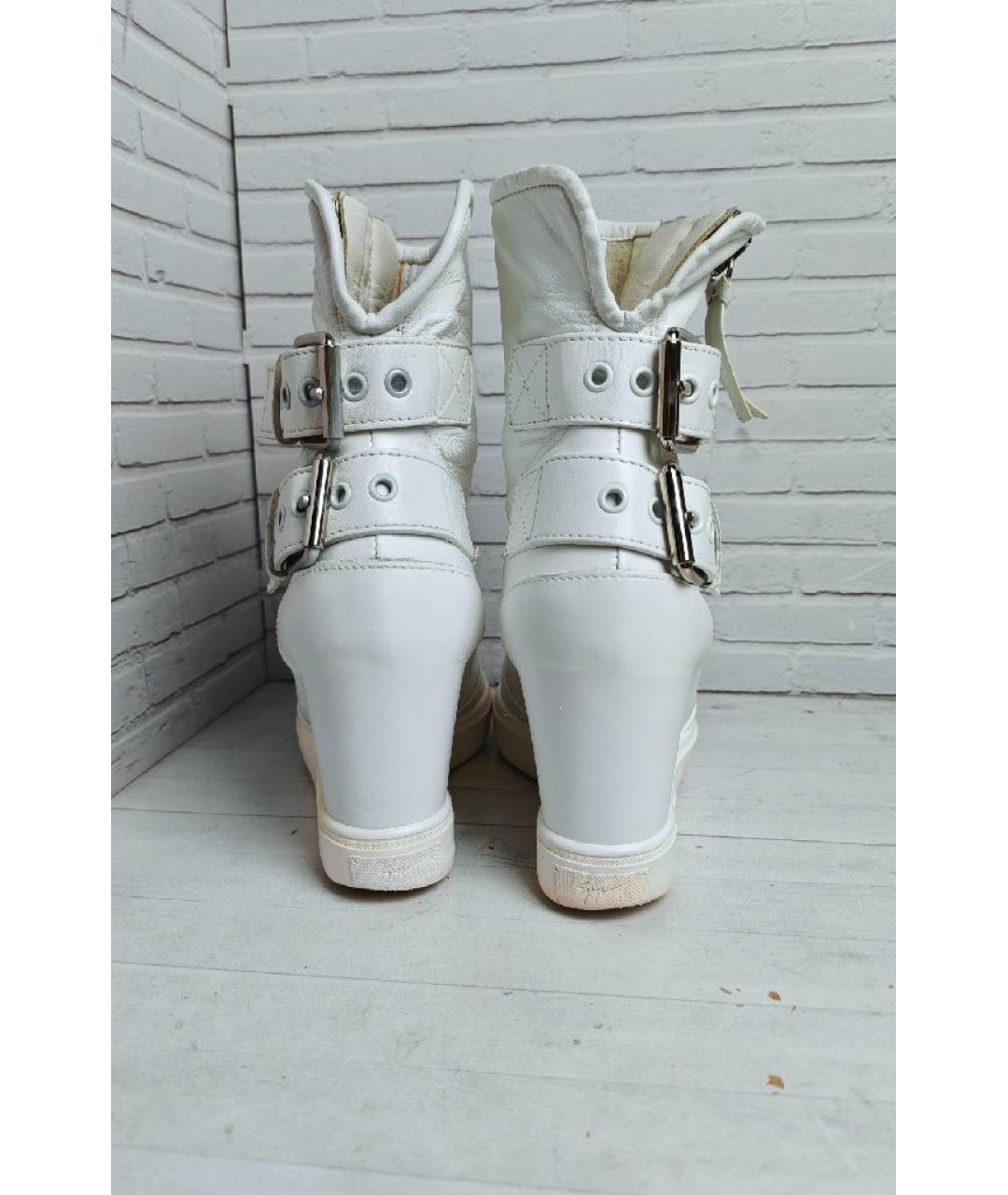 GIUSEPPE ZANOTTI DESIGN Белые кожаные ботинки, фото 5