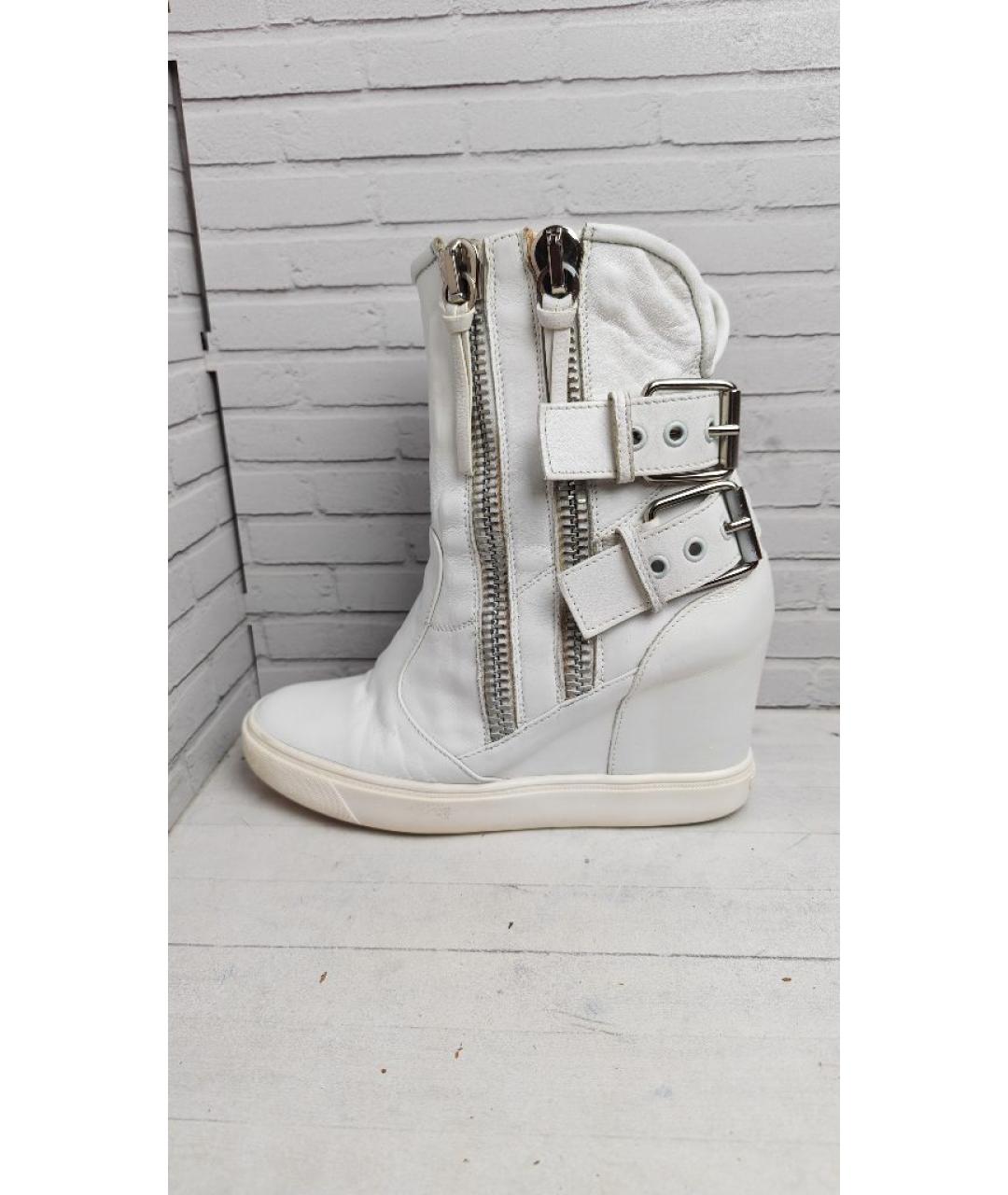 GIUSEPPE ZANOTTI DESIGN Белые кожаные ботинки, фото 8