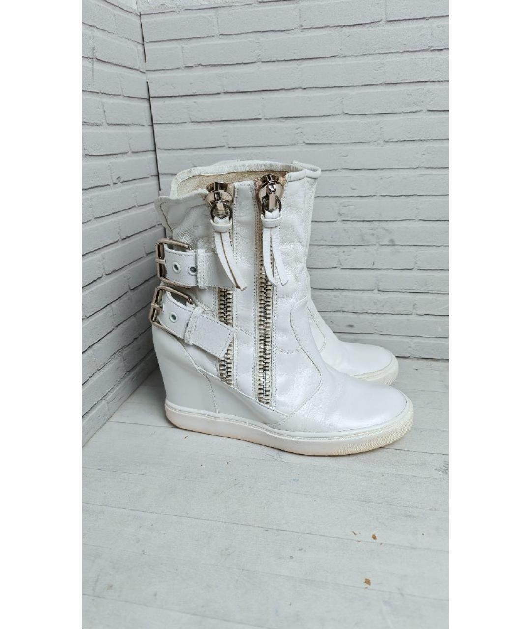 GIUSEPPE ZANOTTI DESIGN Белые кожаные ботинки, фото 4