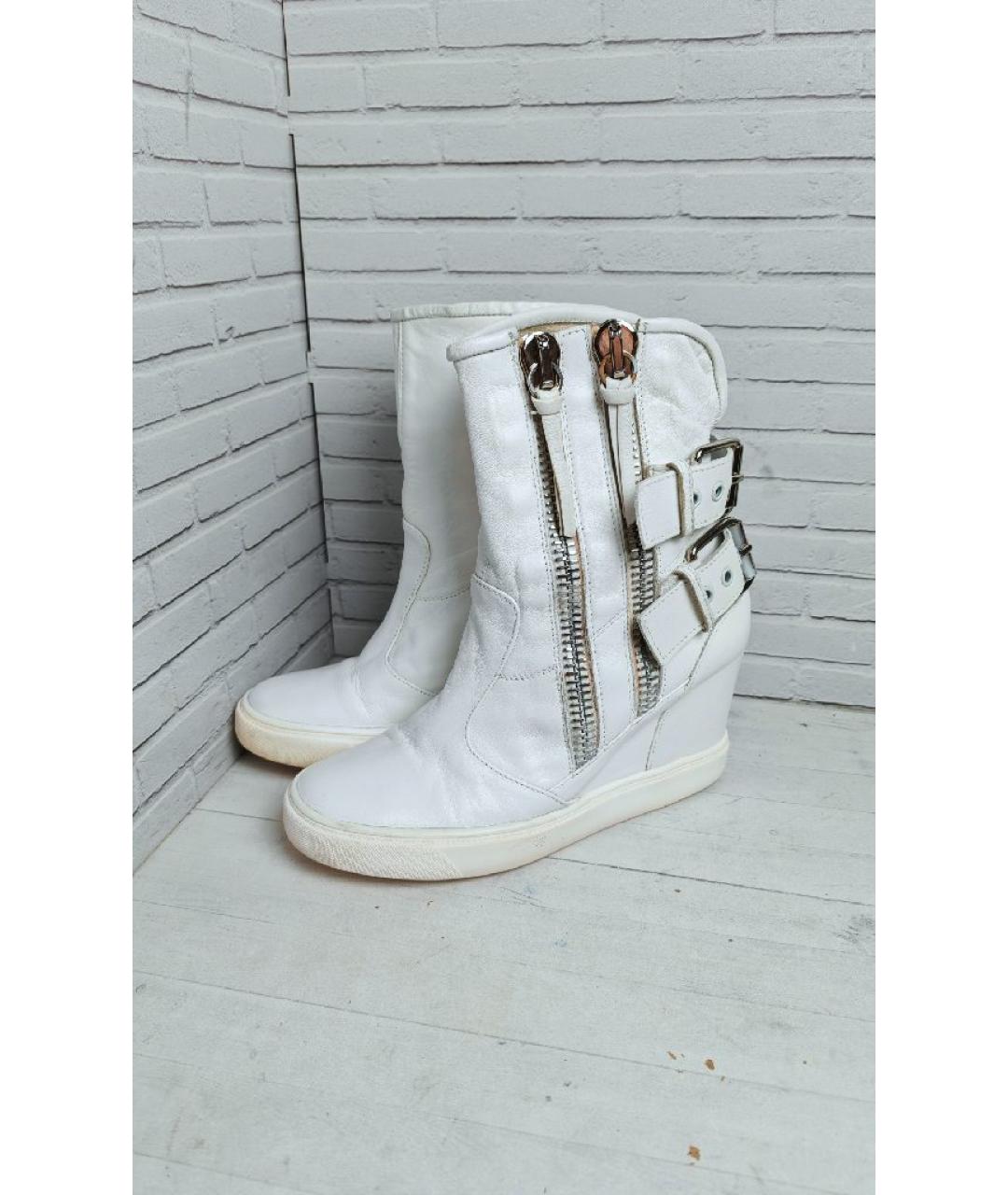 GIUSEPPE ZANOTTI DESIGN Белые кожаные ботинки, фото 2