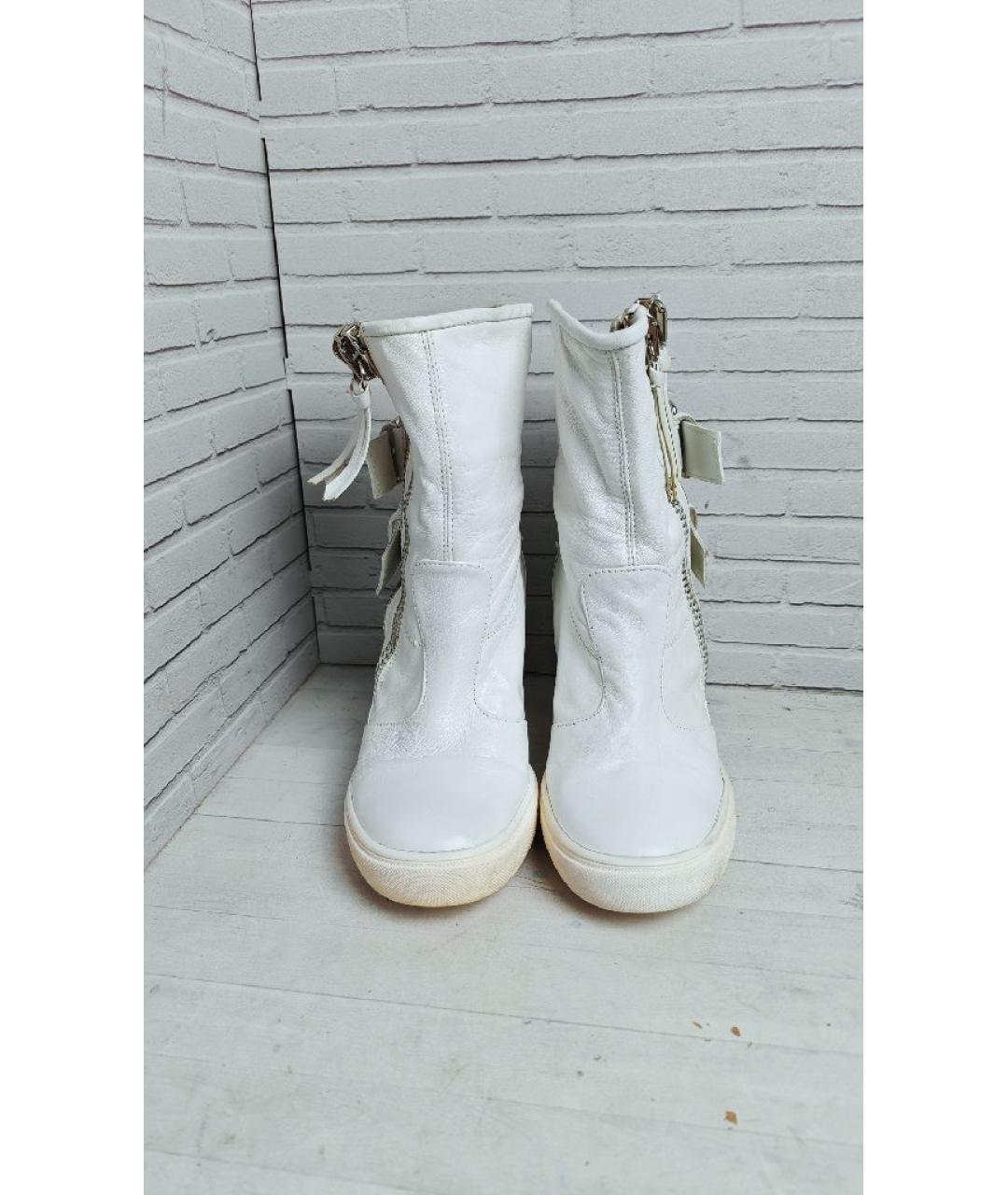 GIUSEPPE ZANOTTI DESIGN Белые кожаные ботинки, фото 3
