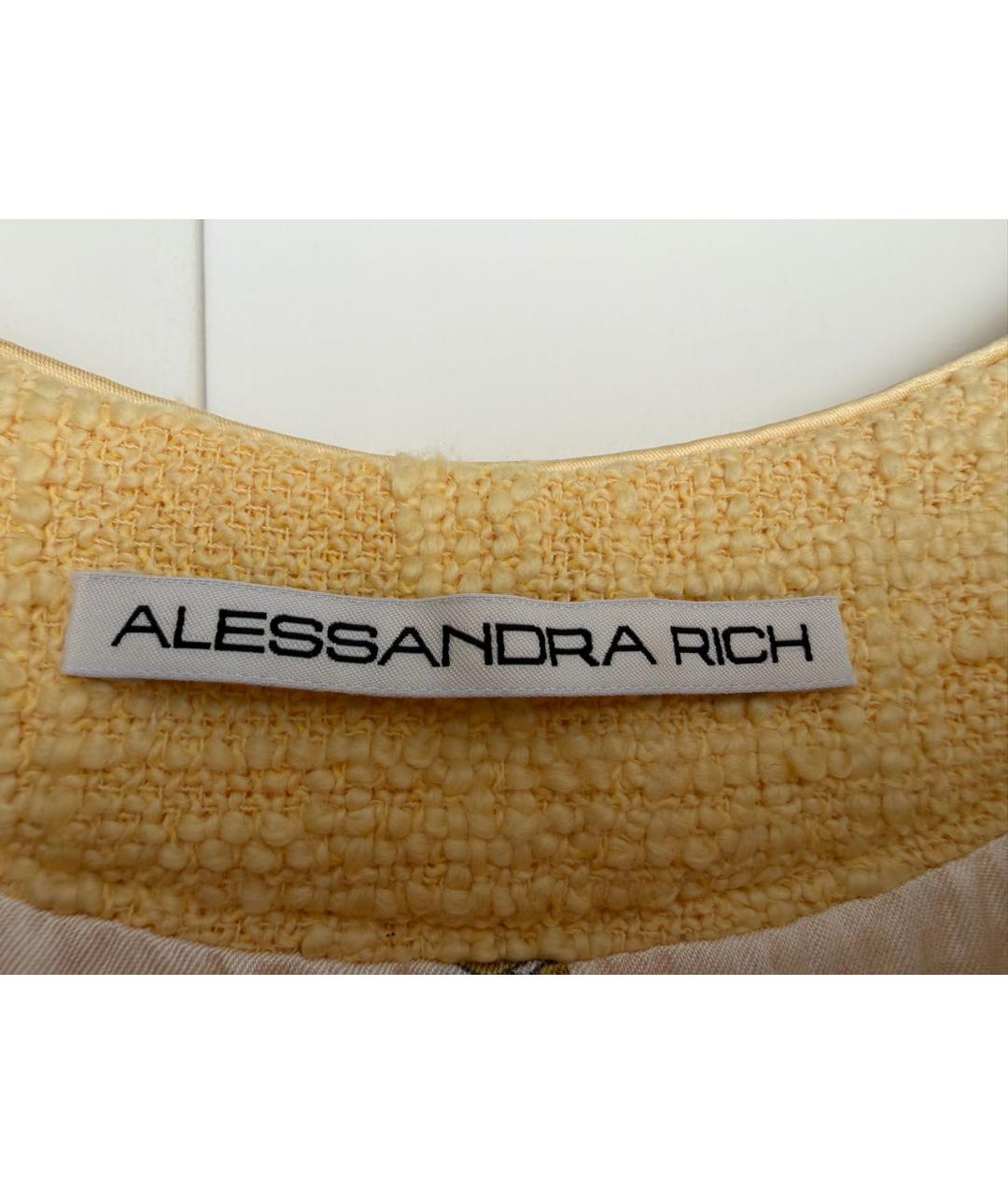 ALESSANDRA RICH Желтый твидовый сарафан, фото 6